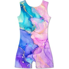 Gymnastics Leotards for Girls Tumbling Biketards with Shorts Toddler Sparkle Unitard Outfits 3-10T