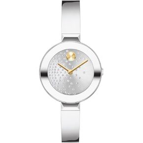 Movado Bold Bangles Women's Watch - Swiss Quartz Movement, Stainless Steel Bangle, Adjustable - 3 ATM Water Resistance - Luxury Fashion Timepiece for Her - 28mm