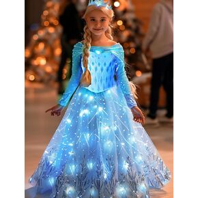Girls Princess Costume Light Up Dress Halloween Carnival Cosplay Birthday Party Dress