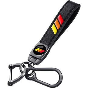 Leather Car Keychain Compatible with Toyota TRD Camry Tacoma 4Runner Tundra Rav4 Corolla Highlander Accessories, Metal Car Keyring, Keychain Keyring