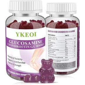 2Packs Sugar Free Glucosamine Chondroitin Gummies Joint Support with MSM &Calcium for Men and Women,Cartilage & Immune Support Supplement,Mobility, Comfort, Flexibility Support