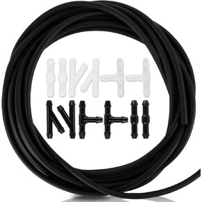 Car Windshield Washer Hose-Hose Kit for Car with 4m Hose 12 Connectors, Wiper Hose,Rubber Hose Connectors Suitable for Most Car Windshield Washers.