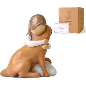 Lnrkai Angel Dog Figurines, Dog Memorial Gifts for Loss of Dog Sympathy Gift, Resin Joyful Friendship Sculpted Dog Gifts for Dog Lovers, Bereavement, Give Loyal Pet a Loving Hug