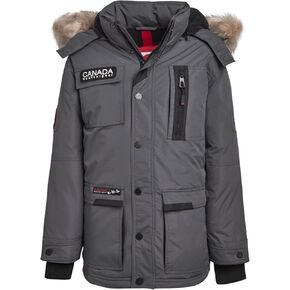 CANADA WEATHER GEAR Boys' Parka - Heavyweight Polar Fleece Lined Parka Coat with Faux Fur Hood - Warm Jackets for Boys (8-20)