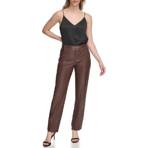 Calvin Klein Women's Straight Pant with Button Pocket