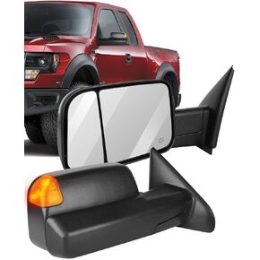 ECCPP Rear View Mirrors Towing Mirrors fit for 2003-2009 for Dodge for Ram 2500/3500 with Power Control Heated Turn Signal Light ADP11633701S