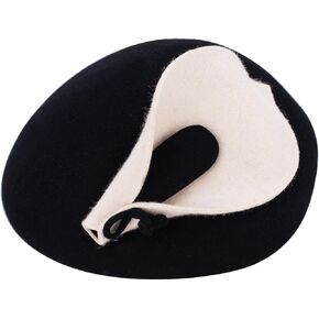 Lawliet Womens Beret Felt Wool Fascinator Cocktail Cheltenham Fesitval Hat A209 Black