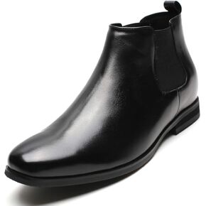 CHAMARIPA Men's Invisible Height Increasing Shoes - Leather Elevator Chelsea Shoes for Man,2-3 inches Taller.