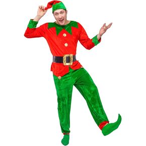 flatwhite Christmas Elf Costumes Red,Green (Men)
