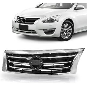 PartsFlow Front Bumper Grille Chrome Shell Black Insert Upper Grill Assembly For 2013 2014 2015 Nissan Altima NI1200250 623103TA0A