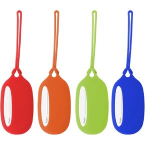 Luggage Tags for Suitcases Silicone 4 Pack TSA Approved Bag Tags Luggage Identifiers Suitcase Tag Cute Travel Accessories for Women and Men