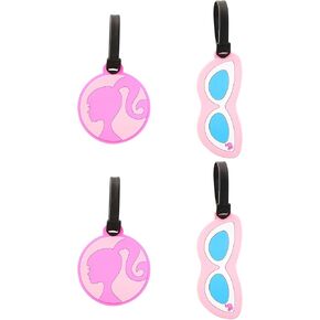 Barbie Luggage Tags 4 Pack Official License, PVC Barbie Bag Tags, Suitcase Tags, and Travel Tags for Luggage and Backpacks