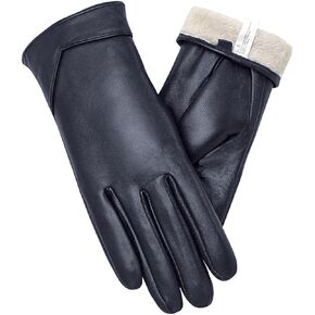 Vislivin Womens Leather Gloves Touch Screen Winter Glove Warm Driving Gloves