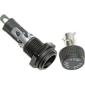 Blue Sea Systems 5021 Panel Mount AGC/MDL Fuse Holder, Black