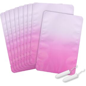 Tampon Disposal Bags, Set of 100 Sanitary Disposal Bags, Close Block Odor, Waterproof and Leak-Proof, Small and Easy to Carry, Hide Tampon and Small Pads (Gradient Pink)