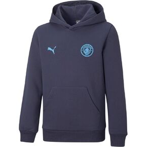 PUMA Manchester City Essentials Kids Hooded Sweat - Navy - X-Small