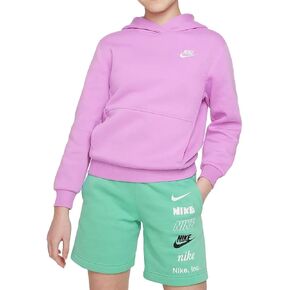 Nike Sportswear Boys' Club Pullover Hoodie (US, Alpha, Medium, Regular, Rush Fuchsia/White)