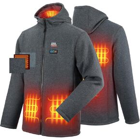 KEMIMOTO Soft Fleece Heated Hoodie for Men and Women, Unisex Heated Sweatshirt with 12V 15000/20000mAh Battery