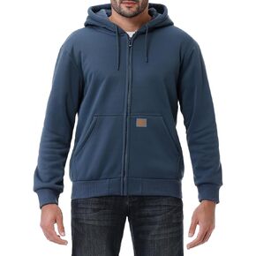 Men's Loose Fit Heavyweight Full Zip Fleece-Lined Hoodie Sweatshir