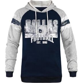 Mens City Classic Football Fans Soft & Warm Sweatshirt Hoodie Pollover - Navy & Grey