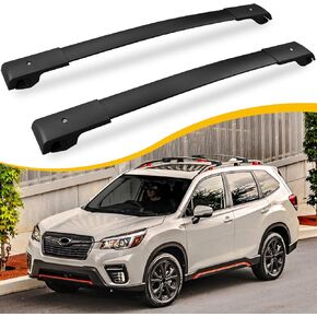 Cross Bars Roof Rack Fit for 2014-2024 Subaru Forester / 2013-2025 XV Crosstrek / 2012-2019 Impreza / 2022-2025 Outback Wilderness Cargo Carrier with Raised Side Rails