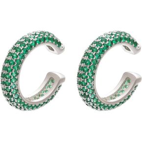 Ear Cuffs for Women - CZ Paved Hoop Conch Cuff Earrings for Men - Sparkle Rhinestones Clip On Wrap Earrings Non Pierced