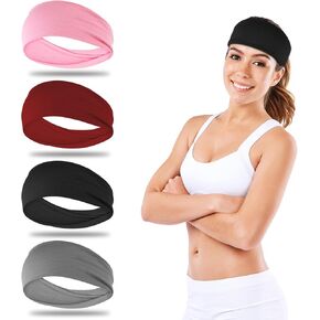 Headbands for Women, Fashion Sports Head Bands, Non Slip Hair Bands, Soft Stretchy Sweat Headbands for Workout Yoga Running