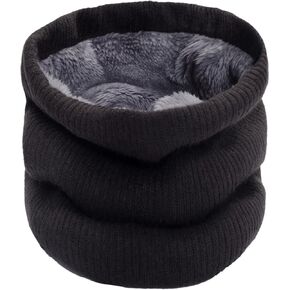 Winter Fleece Scarf Lined Circle Loop Neck Warmer Double-Layer Neck Face Mask Infinity Knit Fleece Neck Scarf Women