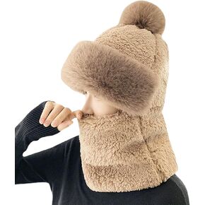 Womens Balaclava Fur hat Womens Faux Fur Headband Winter Earwarmer Earmuff Ski Hat Winter Hat Furry Hat