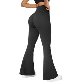 SUUKSESS Women Seamless Butt Lifting Flare Leggings High Waisted Yoga Pants