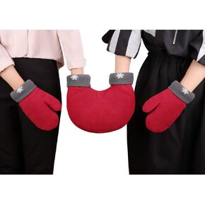 IPENNY Christmas Gloves for Couples Lovers, Winter Warm Hand Holding Mittens Christmas Gift