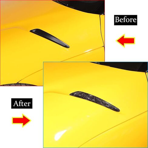 Daeiclru Real Carbon Fiber Front Hood Air Vent Trim Cover Fit for Toyota Supra GR A90 A91 MK5 2019-2022, Hood Air Vent Molding Trim Kit Exterior Accessories (Black) in Kuwait
