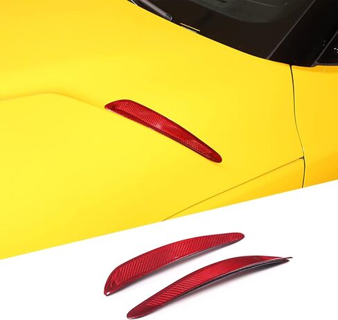 Daeiclru Real Carbon Fiber Front Hood Air Vent Trim Cover Fit for Toyota Supra GR A90 A91 MK5 2019-2022, Hood Air Vent Molding Trim Kit Exterior Accessories (Black) in Kuwait