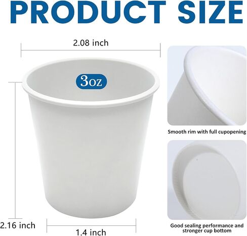 12OZ Disposable Paper Coffee Cups (100 Pack), Hot Coffee Paper Cups, Leak-Proof, Extra-Thick，Idea for Home, Office, Cafés | White in Saudi Arabia