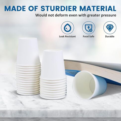 12OZ Disposable Paper Coffee Cups (100 Pack), Hot Coffee Paper Cups, Leak-Proof, Extra-Thick，Idea for Home, Office, Cafés | White in Saudi Arabia