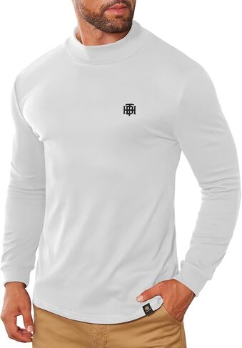 Mens Long Sleeve Thermal Shirts Mock Neck Stretchy Classic Pullover (S-XXL) in Saudi Arabia