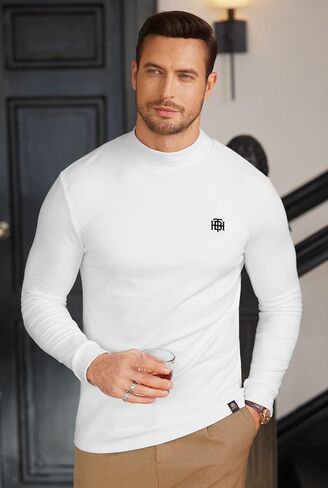 Mens Long Sleeve Thermal Shirts Mock Neck Stretchy Classic Pullover (S-XXL) in Saudi Arabia