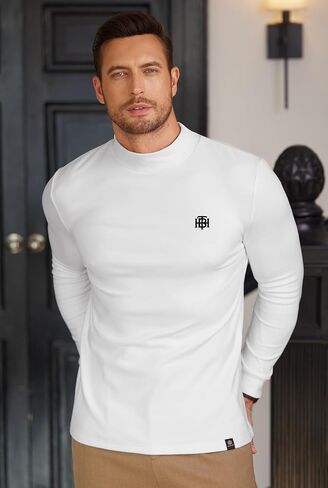 Mens Long Sleeve Thermal Shirts Mock Neck Stretchy Classic Pullover (S-XXL) in Saudi Arabia