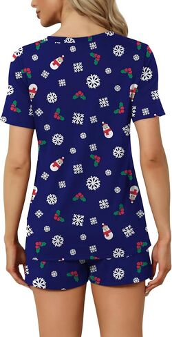 RUBZOOF Women's Short Sleeve Pajama Sets with Pockets Casual V Neck 2 Piece Lounge Sets S-3XL in Saudi Arabia