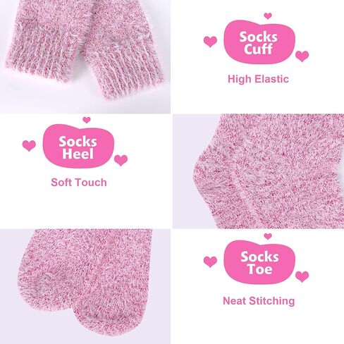 SISOSOCK 5 Pairs Fuzzy Socks for Women Winter Warm Wool Thick Socks Soft Cozy Womens Knit Sleep Socks with Gifts Box in Saudi Arabia