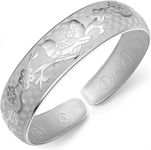 925 Sterling Silver Cuff Bangle Bracelets Adjustable Jewelry Fashion Simple Open Bangles Cuff Jewelry for Women Mom Wife Mothers Day Valentine Gift in Saudi Arabia