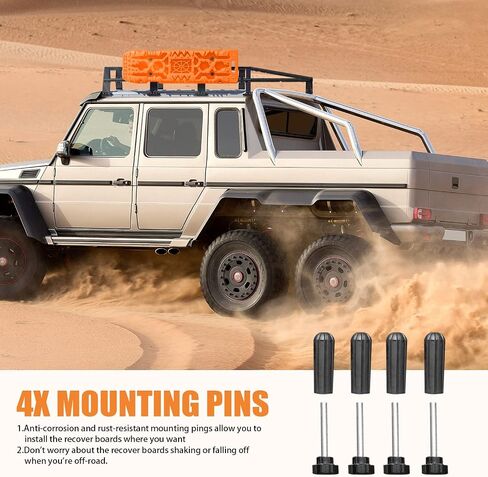 ORCISH New 2PCS 42''x12.2'' Large Recovery Traction Boards with Jack Lift Base, Traction Tire ladder and Mat for Sand Snow Mud 4WD, Recovery Gear with 4 Mounting Pins and Carry Bag in Saudi Arabia
