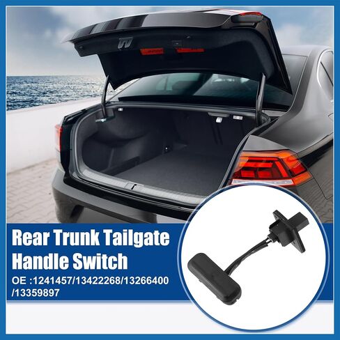 Rear Trunk Lid Tailgate Lock Release Handle Opening Button Switch for Buick Regal 2011-2016 No.1241457/13422268 - Pack of 1 Black Item Replacement in Saudi Arabia