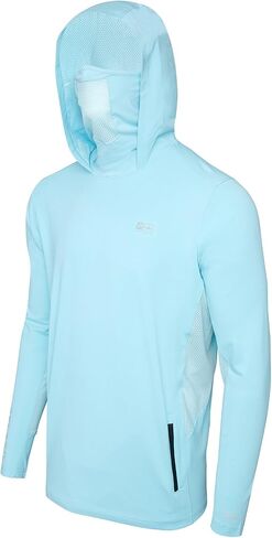 PELAGIC , Long Sleeve Hooded Fishing Shirt, UPF 50+ Protection, Water and Stain Repellent in Saudi Arabia