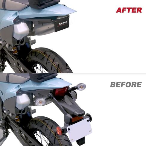 Xitomer Fender Eliminator متوافق مع KLX300 KLX300SM 2024 2025 KLX300 SM Tail Tidy حامل لوحة ترخيص الدراجة النارية مع ضوء الذيل/لوحة الترخيص (الدخان) in Saudi Arabia