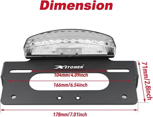 Xitomer Fender Eliminator متوافق مع KLX300 KLX300SM 2024 2025 KLX300 SM Tail Tidy حامل لوحة ترخيص الدراجة النارية مع ضوء الذيل/لوحة الترخيص (الدخان) in Saudi Arabia