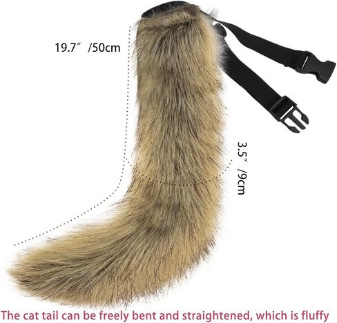 DRESHOW Fox Fur Tail Fake Fur Tail Dog Tail Cosplay Party Costume Super Huge Fluffy Tail for Teen Adult in Saudi Arabia