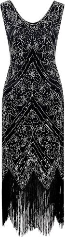 20s Flapper Gatsby Sequin Beaded Evening Cocktail Dress with Accessories Set in Saudi Arabia