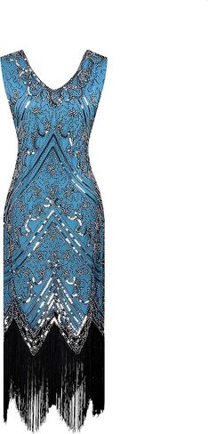 20s Flapper Gatsby Sequin Beaded Evening Cocktail Dress with Accessories Set in Saudi Arabia