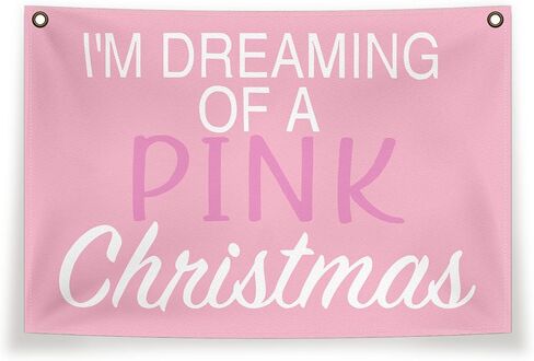 Pink Christmas Canvas Flag,Pink Christmas Santa Claus Hanging Wall Banner,Pink Christmas Wall Decor,Pink Christmas Wall Decorations For Bedroom 20×30 Inches in Saudi Arabia